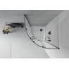 Mexen Rio semi-circular shower cabin 80 x 80 cm, frost, black + Flat tray, white - 863-080-080-70-30-4110B
