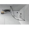 Mexen Rio shower cabin semicircular 80 x 80 cm, frost, black + Flat tray, white - 863-080-080-70-30-4110B