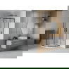 Mexen Rio Shower Cabin Curved 80 x 80 cm, Frosted, Black + Flat Tray, White - 863-080-080-70-30-4110B