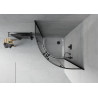 Mexen Rio 80 x 80 cm semicircular shower cabin, graphite, black + Flat tray, white - 863-080-080-70-40-4110B