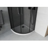 Mexen Rio 80 x 80 cm semicircular shower cabin, graphite, black + Flat tray, white - 863-080-080-70-40-4110B