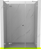 Mexen Lunar 145 cm Left Hinged Shower Door, Transparent, Chrome - 834S-145-050-01-00-L
