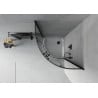 Mexen Rio semi-circular shower enclosure 90 x 90 cm, graphite, black + Flat tray, white - 863-090-090-70-40-4110B