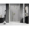 Mexen Lunar-F L folding shower door right 125 cm, transparent, brushed gold - 836SL-125-050-55-00-P