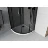 Mexen Rio semi-circular shower enclosure 90 x 90 cm, graphite, black + Flat tray, white - 863-090-090-70-40-4110B