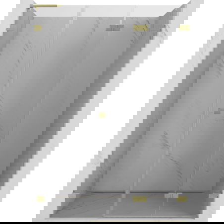 Mexen Lunar-F L Shower Doors Folding Right 130 cm, Transparent, Brushed Gold - 836SL-130-050-55-00-P