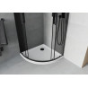 Mexen Rio semi-circular shower cabin 90 x 90 cm, graphite, black + Flat shower tray, white - 863-090-090-70-40-4110B