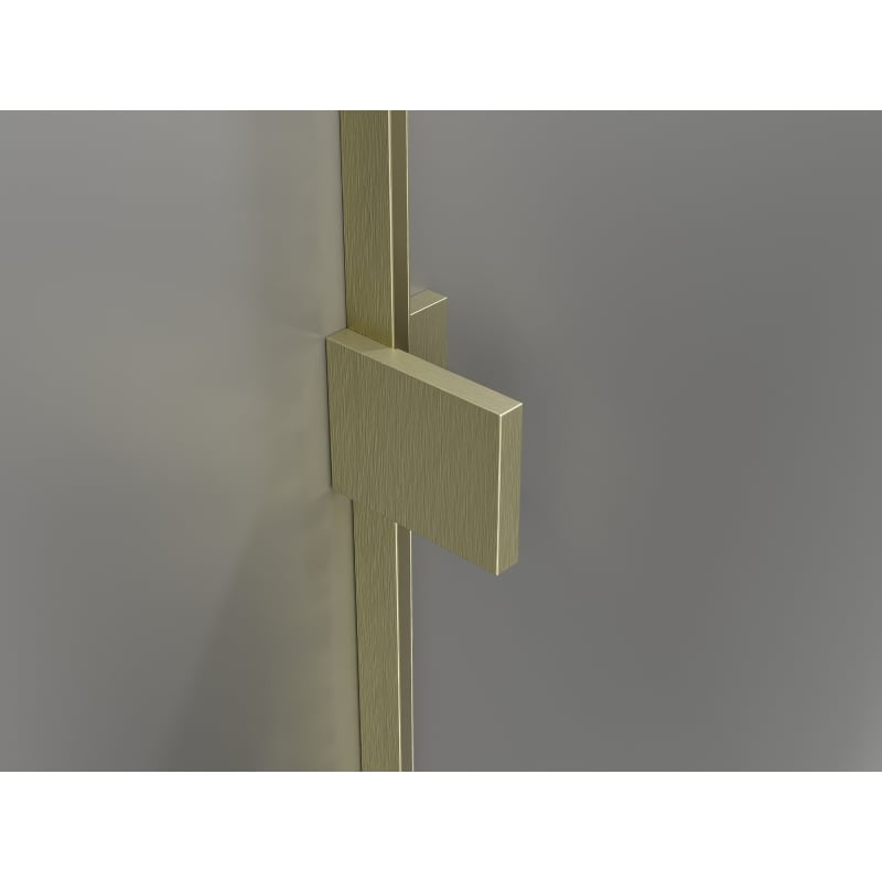 Mexen Lunar-F L 140 cm Right Folding Shower Door, Transparent, Brushed Gold - 836SL-140-050-55-00-P