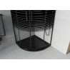 Mexen Rio semicircular shower cabin 80 x 80 cm, black stripes, black + Flat tray, black - 863-080-080-70-20-4170B