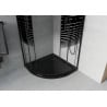 Mexen Rio semicircular shower cabin 80 x 80 cm, black stripes, black + Flat tray, black - 863-080-080-70-20-4170B