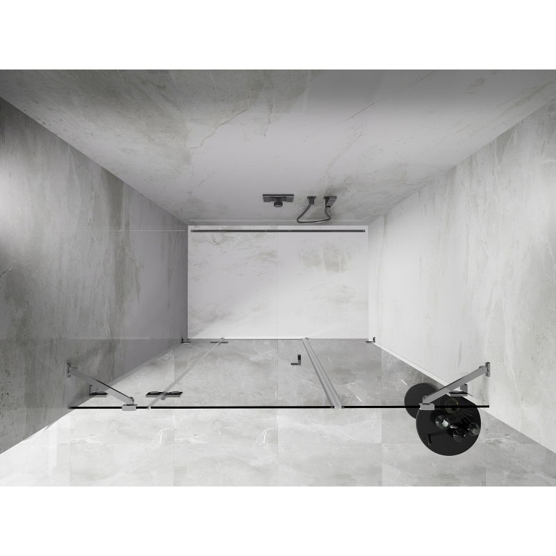 Mexen Lunar Left-Handed Pivot Shower Door 160 cm, Transparent, Chrome - 834S-160-050-01-00-L