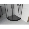 Mexen Rio semi-circular shower cabin 80 x 80 cm, frost, black + Flat shower tray, black - 863-080-080-70-30-4170B