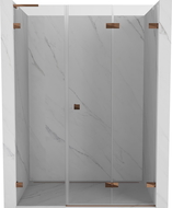 Mexen Lunar-F L right folding shower doors 130 cm, transparent, rose gold - 836SL-130-050-60-00-P