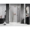 Mexen Lunar-F L right folding shower doors 130 cm, transparent, rose gold - 836SL-130-050-60-00-P