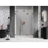 Mexen Lunar-F L right folding shower doors 130 cm, transparent, rose gold - 836SL-130-050-60-00-P