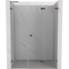 Mexen Lunar-F L folding shower door right 140 cm, transparent, pink gold - 836SL-140-050-60-00-P