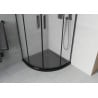 Mexen Rio semi-circular shower cabin 90 x 90 cm, frost, black + Flat tray, black - 863-090-090-70-30-4170B