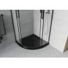 Mexen Rio semi-circular shower cabin 90 x 90 cm, frost, black + Flat tray, black - 863-090-090-70-30-4170B