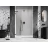 Mexen Lunar-B right hinged shower door 140 cm, transparent, black - 832S-140-050-70-00-P