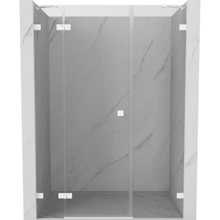 Mexen Lunar left-hinged shower door 135 cm, transparent, white - 834S-135-050-20-00-L