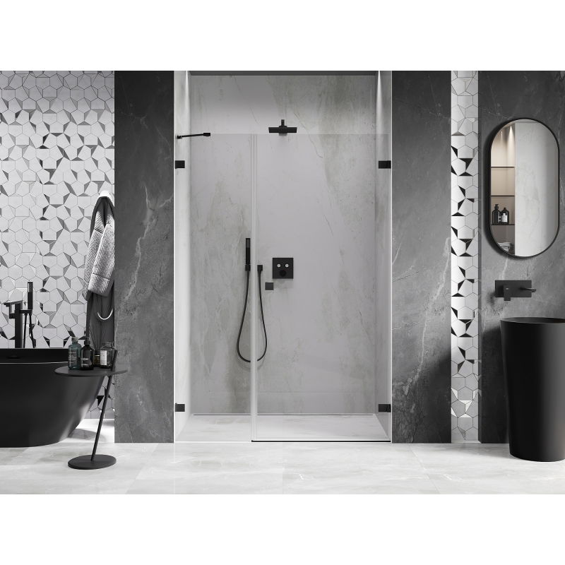Mexen Lunar-B Right Hinged Shower Door 150 cm, Transparent, Black - 832S-150-050-70-00-P