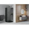 Mexen Rio Round Shower Cabin 90 x 90 cm, Graphite, Black + Flat Tray, Black - 863-090-090-70-40-4170B