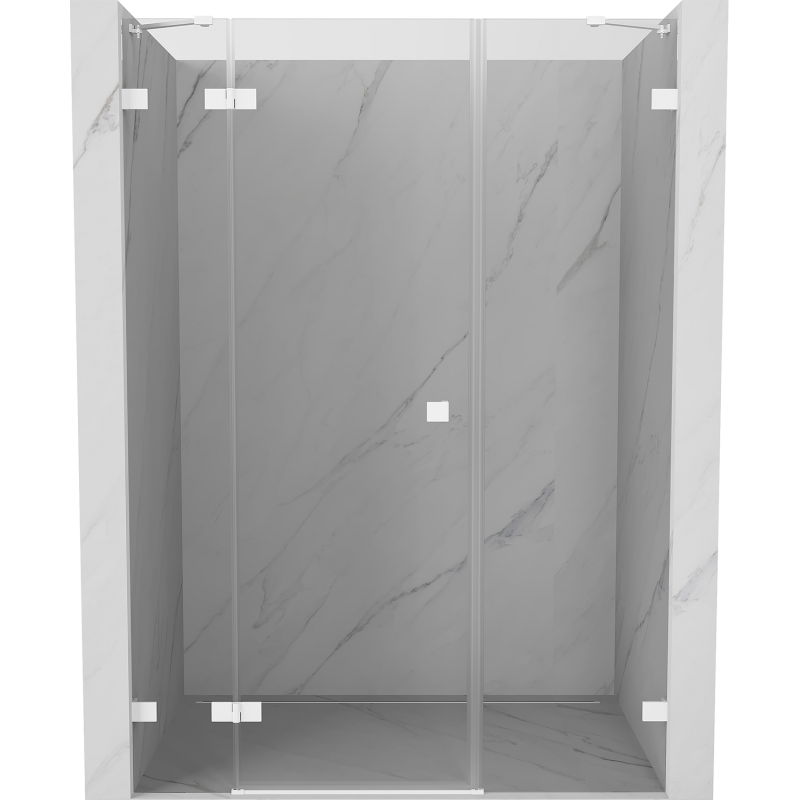 Mexen Lunar shower door hinged left 155 cm, transparent, white - 834S-155-050-20-00-L