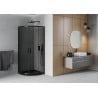 Mexen Rio Round Shower Cabin 90 x 90 cm, Graphite, Black + Flat Tray, Black - 863-090-090-70-40-4170B