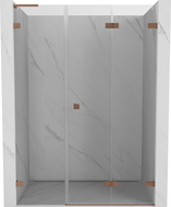 Mexen Lunar-F L folding shower doors right 120 cm, transparent, brushed copper - 836SL-120-050-65-00-P