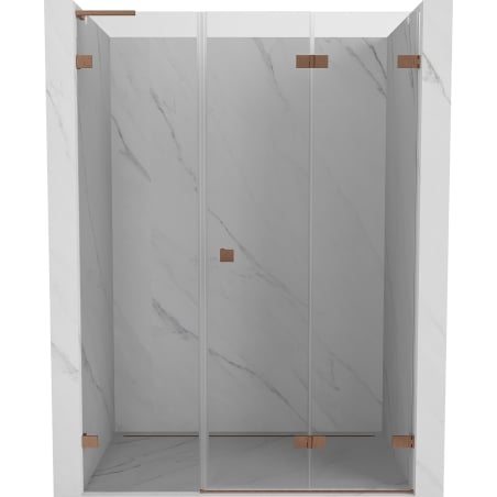 Mexen Lunar-F L Foldable Shower Door Right 125 cm, Transparent, Brushed Copper - 836SL-125-050-65-00-P