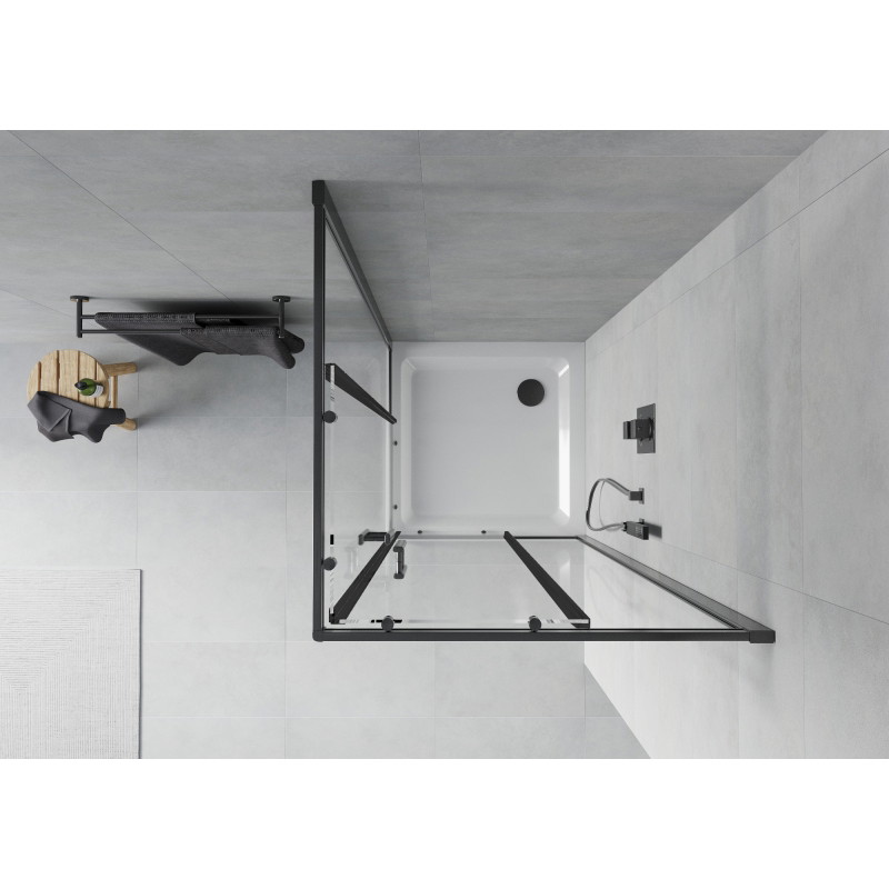 Mexen Rio square shower cabin 70 x 70 cm, transparent, black + Flat tray, white - 860-070-070-70-00-4010B
