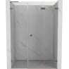 Mexen Lunar-F L folding shower door right 140 cm, transparent, brushed copper - 836SL-140-050-65-00-P