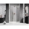 Mexen Lunar-F L folding shower door right 140 cm, transparent, brushed copper - 836SL-140-050-65-00-P