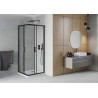 Mexen Rio square shower cabin 80 x 80 cm, transparent, black + Flat shower tray, white - 860-080-080-70-00-4010B