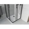 Mexen Rio square shower cubicle 90 x 90 cm, Transparent, Black + shower tray Flat, White - 860-090-090-70-00-4010B