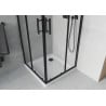Mexen Rio square shower cubicle 90 x 90 cm, Transparent, Black + shower tray Flat, White - 860-090-090-70-00-4010B