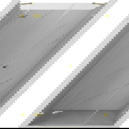 Mexen Lunar left hinged shower door 150 cm, transparent, gold - 834S-150-050-50-00-L