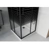 Mexen Rio square shower cabin 70 x 70 cm, black stripes, black + Flat tray, white - 860-070-070-70-20-4010B