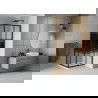 Mexen Rio square shower cubicle 70 x 70 cm, Stripes, Black + shower tray Flat, White - 860-070-070-70-20-4010B
