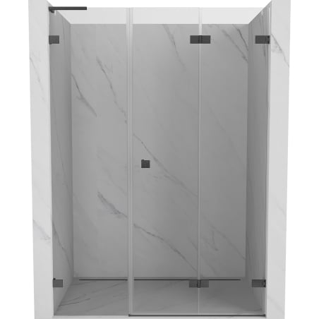 Mexen Lunar-F L right foldable shower door 115 cm, transparent, brushed gun gray - 836SL-115-050-66-00-P