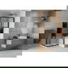Mexen Rio square shower cubicle 70 x 70 cm, Stripes, Black + shower tray Flat, White - 860-070-070-70-20-4010B
