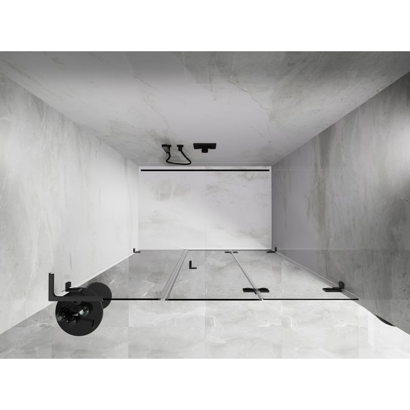 Mexen Lunar-F L folding shower door right 120 cm, transparent, gun gray brushed - 836SL-120-050-66-00-P