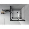 Mexen Rio square shower enclosure 80 x 80 cm, black stripes, black + Flat tray, white - 860-080-080-70-20-4010B