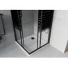 Mexen Rio square shower enclosure 80 x 80 cm, black stripes, black + Flat tray, white - 860-080-080-70-20-4010B