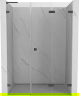 Mexen Lunar-F L folding right shower door 145 cm, transparent, gun gray brushed - 836SL-145-050-66-00-P