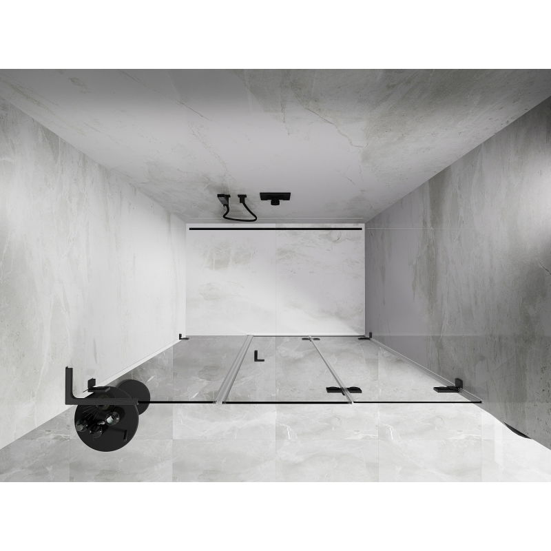 Mexen Lunar-F L folding right shower door 145 cm, transparent, gun gray brushed - 836SL-145-050-66-00-P