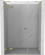 Mexen Lunar left-hand hinged shower door 155 cm, transparent, gold - 834S-155-050-50-00-L
