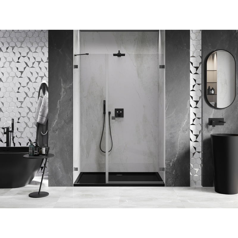 Mexen Lunar-B right hinged shower door 125 cm, transparent, gun metal - 832S-125-050-95-00-P