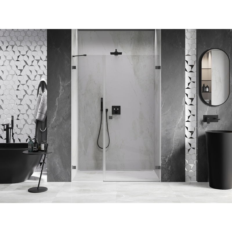 Mexen Lunar-B right hinged shower door 125 cm, transparent, gun metal - 832S-125-050-95-00-P