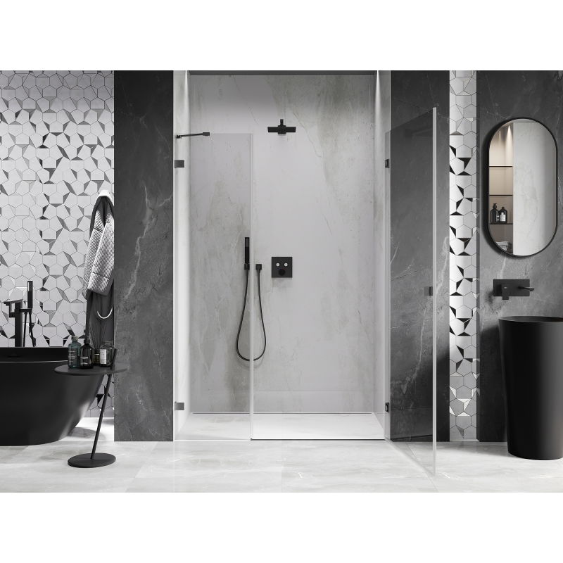 Mexen Lunar-B Right Hinged Shower Door 140 cm, Transparent, Gun Metal - 832S-140-050-95-00-P